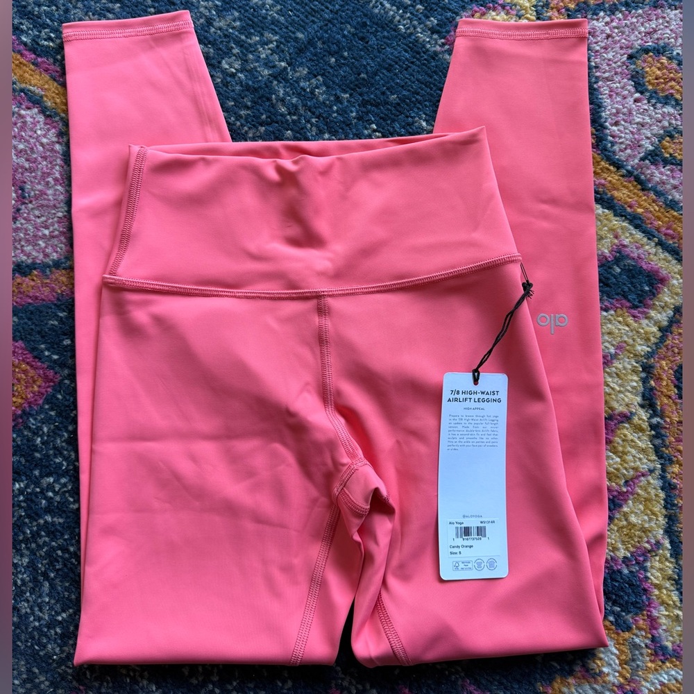 NWT Alo legging- Candy Orange- S